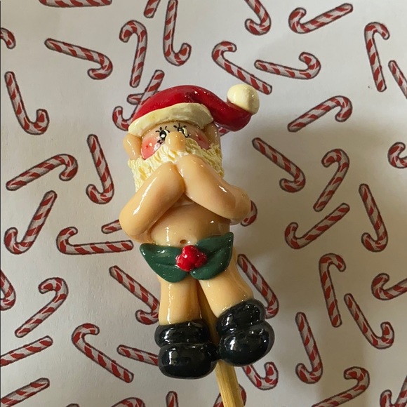 Handcrafted; Naked Santa Plant Sticks - Picture 4 of 5